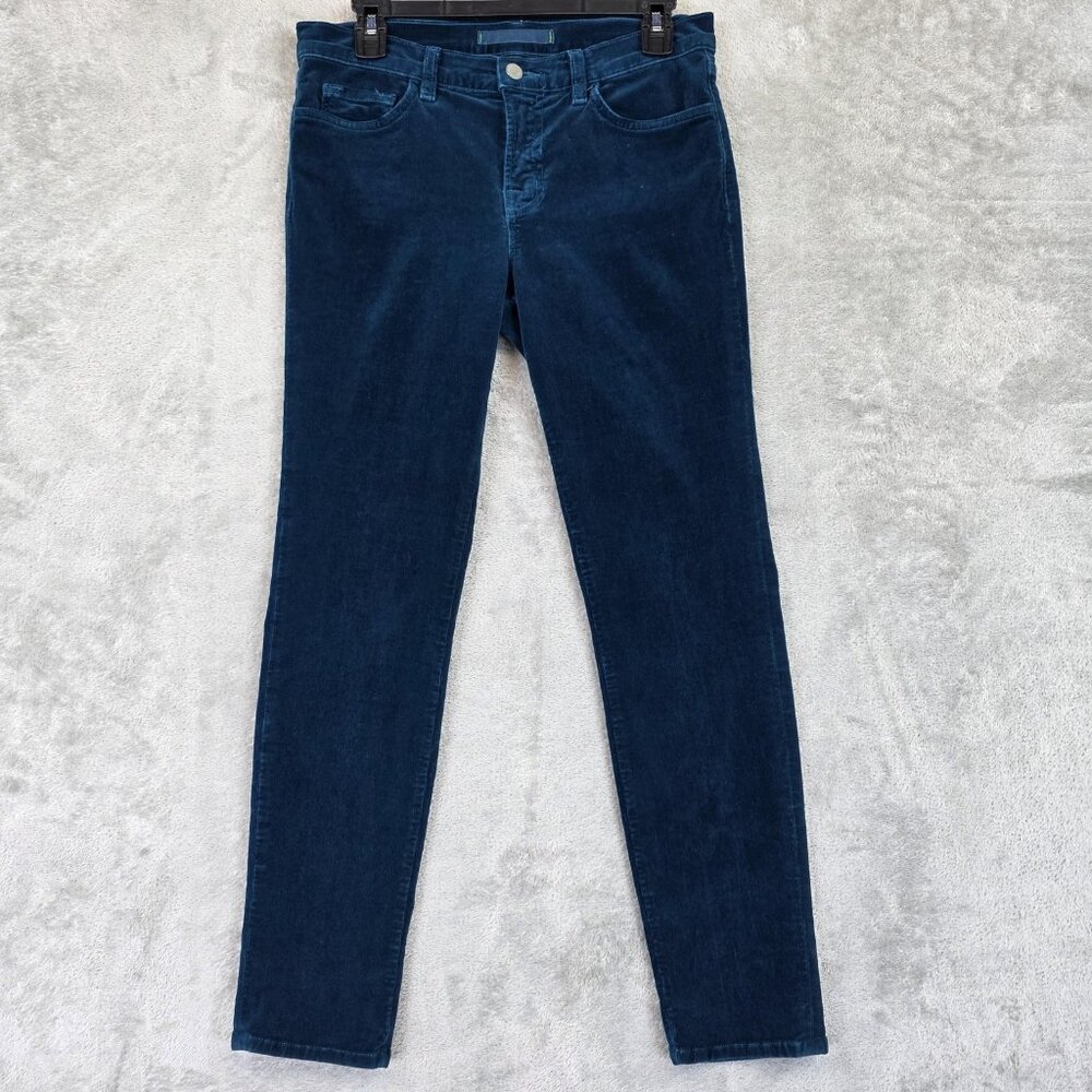 J Brand Skinny Leg Corduroy Jeans Womens 29 Riviera Blue Mid Rise Stretch